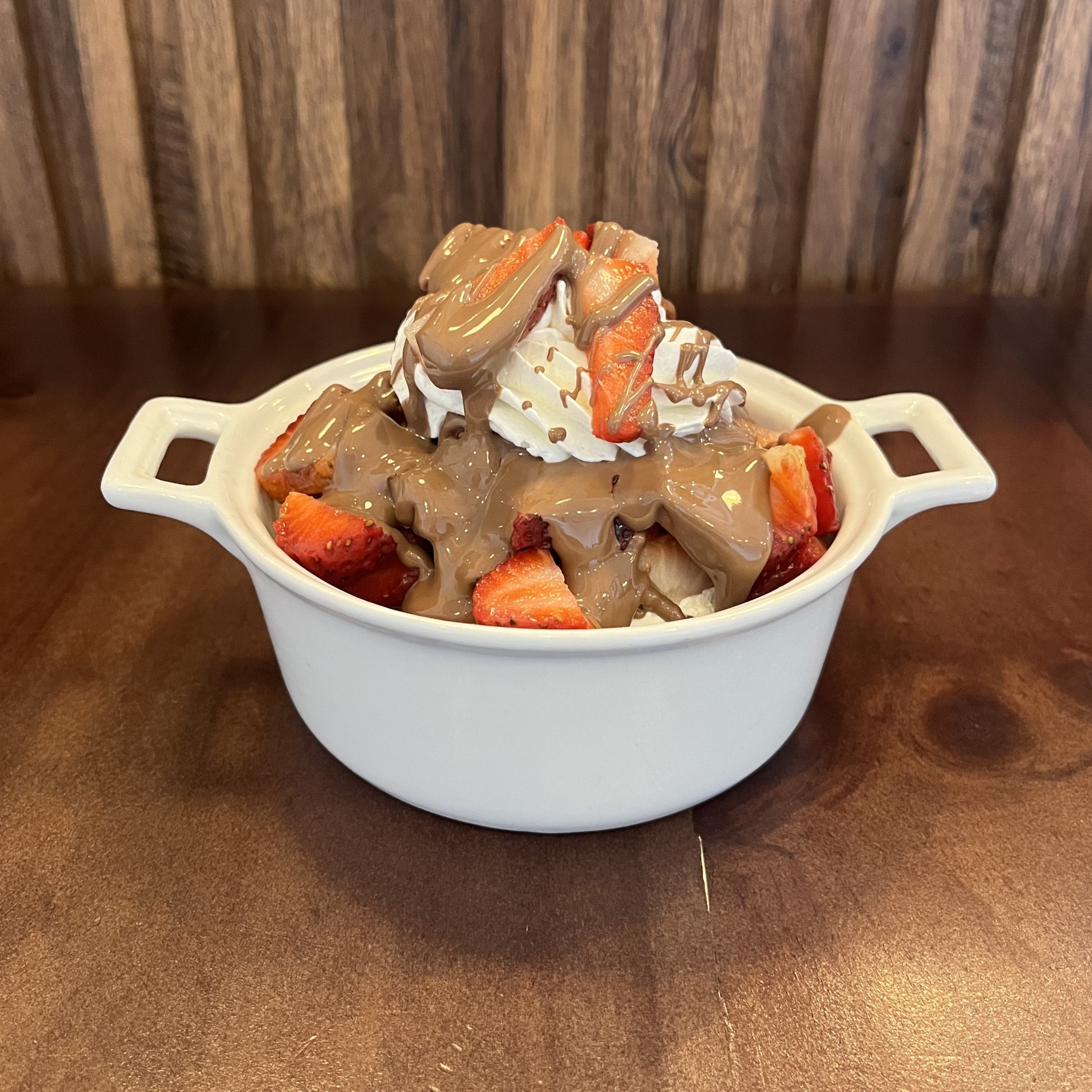 Frutillas con crema Chocópolis